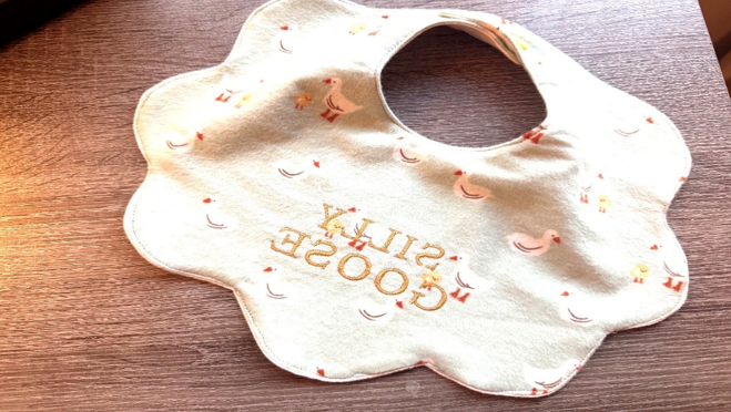 Recalled bib with geese print