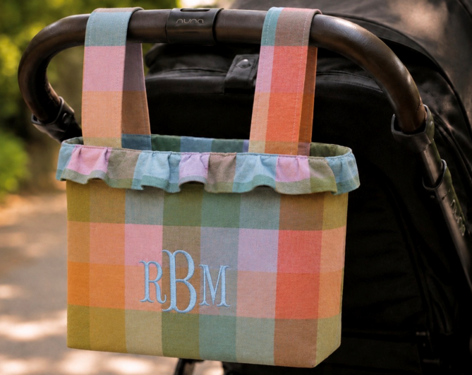 Recalled plaid check stroller bag
