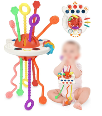 Recalled Yetonamr Pull String Teething Toy – red