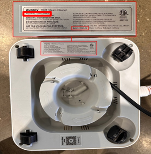 The Model Number and Batch/Date Numbers are located on the rating label, which can be found on the bottom of the cleaner