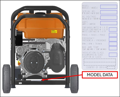 Recalled Model and Serial Number Location – models G0076802, G0076722, G0077130, G0077150, G0076754, G0081540, G0079712