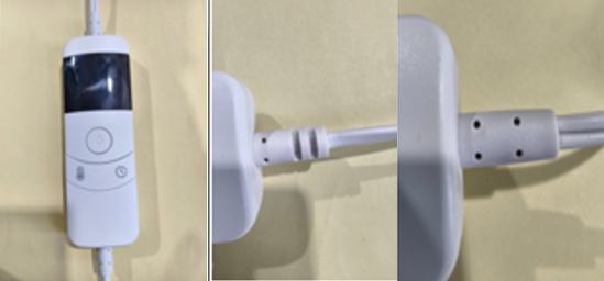 The controller's cord on the recalled OCTROT blankets/throws have two or four small holes at the lower connection point