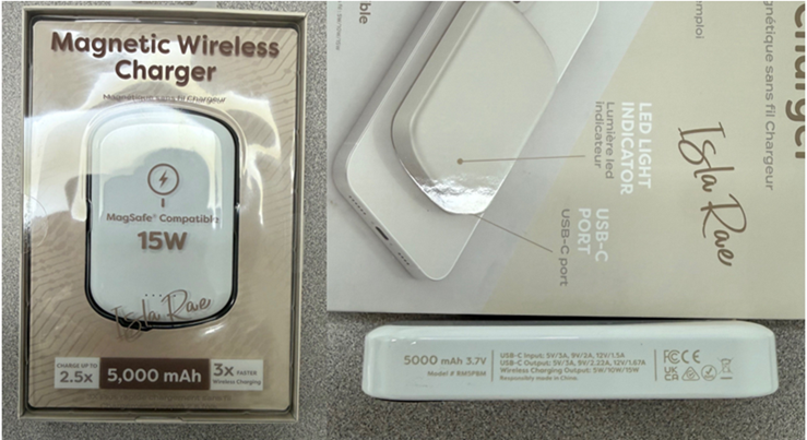 Isla Rae Magnetic Wireless Chargers Recalled Due to Fire and Burn Hazards; Sold by TJX at T.J. Maxx and Marshalls Stores