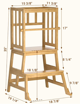 Recalled Cosyland Children's Tower Stool (Shows dimensions)
